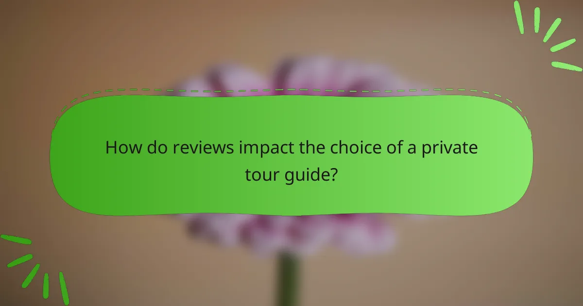 How do reviews impact the choice of a private tour guide?
