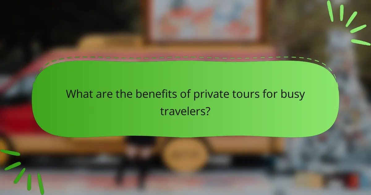 What are the benefits of private tours for busy travelers?