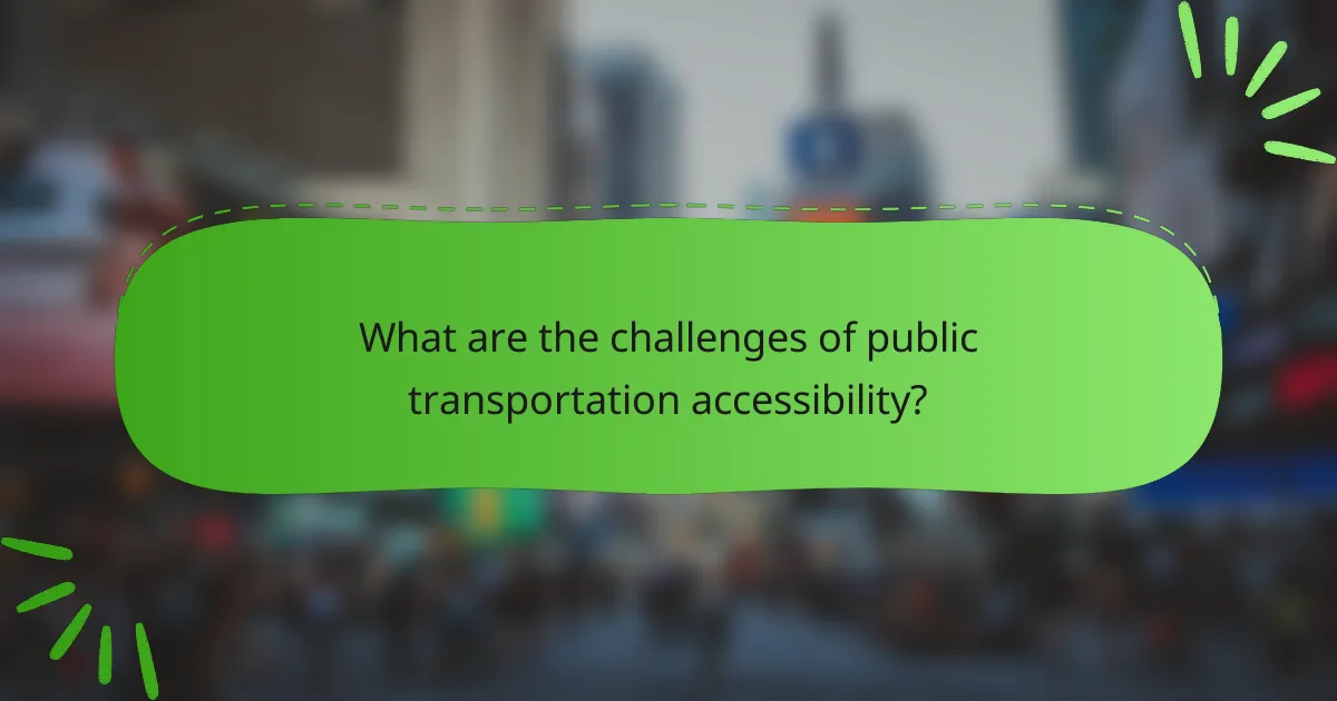 What are the challenges of public transportation accessibility?