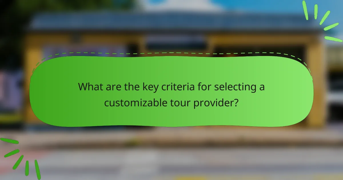 What are the key criteria for selecting a customizable tour provider?