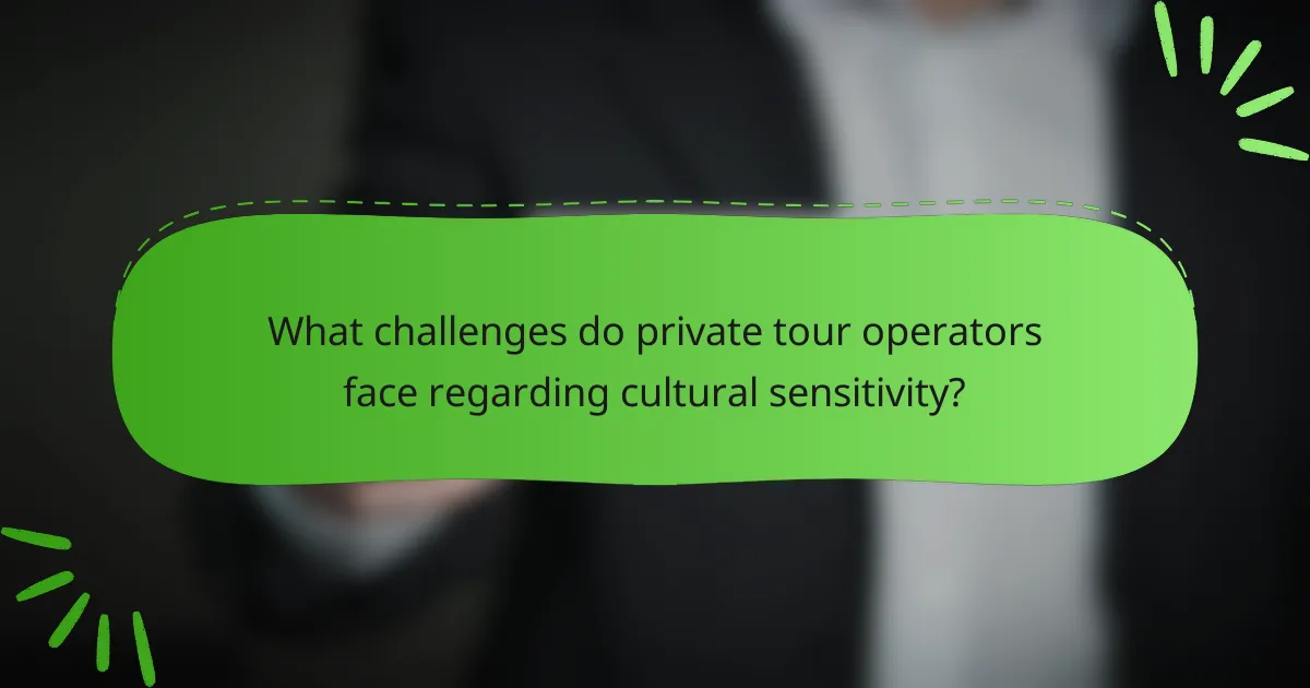 What challenges do private tour operators face regarding cultural sensitivity?