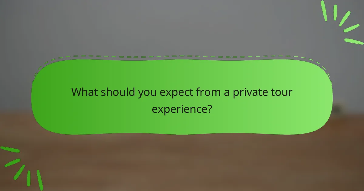 What should you expect from a private tour experience?